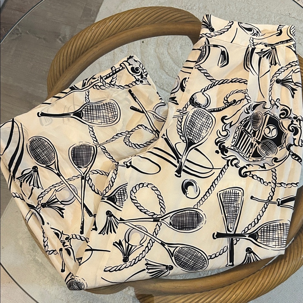 Escada vintage size 40 Tennis Racket Print Pants